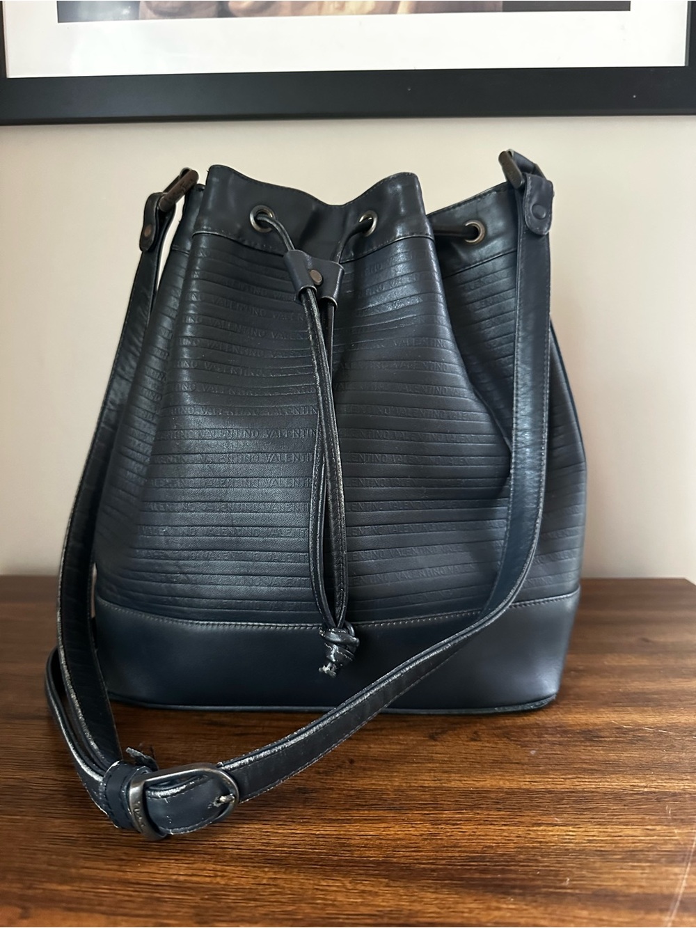 Mario Valentino Signature Logo Bucket Bag - Picture 3 of 9